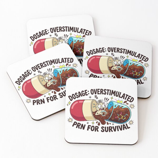Item preview, Dosage Overstimulated Funny Pharmacist Coffee Capsule Chemistry Sticker designed and sold by spectomine.
