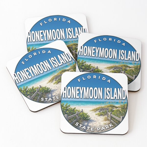 Item preview, Honeymoon Island State Park Florida Winter Gulf Round Badge Sticker designed and sold by DetourDgn.