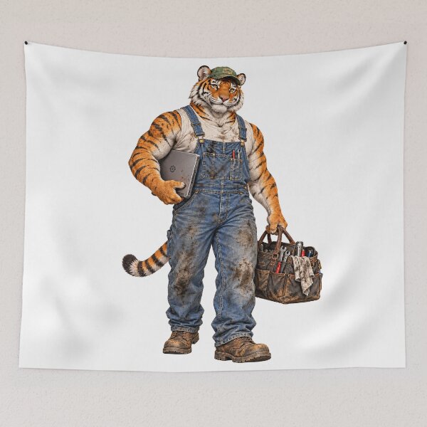 Item preview, Modern Day Tiger Mechanic designed and sold by nikkolaus.