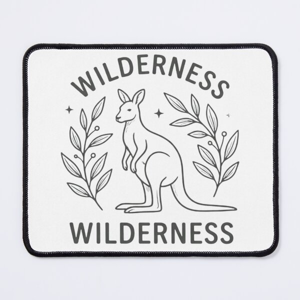 Item preview, Wilderness Kangaroo Australian Outback Botanical Line Art Minimalist Grey Graphic Design designed and sold by Bhaskar Digital Art.