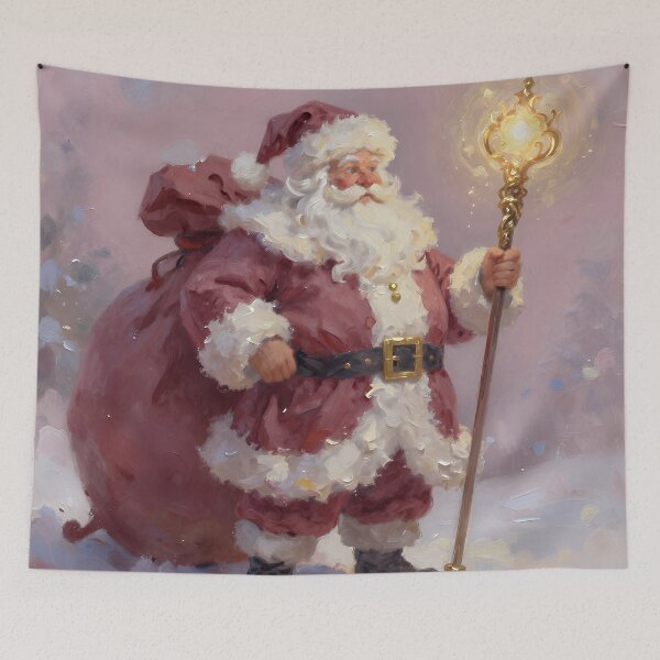 Item preview, Fantasy Santa Claus with Glowing Magical Staff in Snowy Winter Wonderland designed and sold by cr6zym1nd.