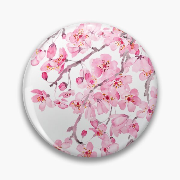 Item preview, Hand Painted Hand Painted Pink Cherry Blossom Watercolor 2020 designed and sold by nadineadrianas.