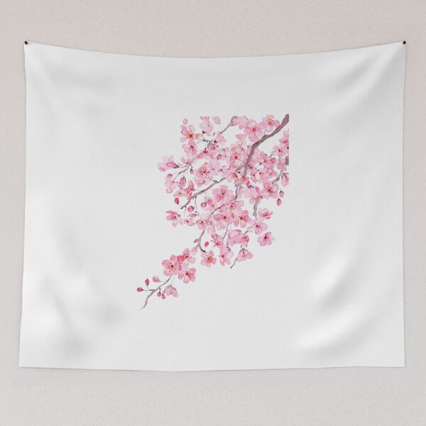 Item preview, Hand Painted Hand Painted Pink Cherry Blossom Watercolor 2020 designed and sold by nadineadrianas.