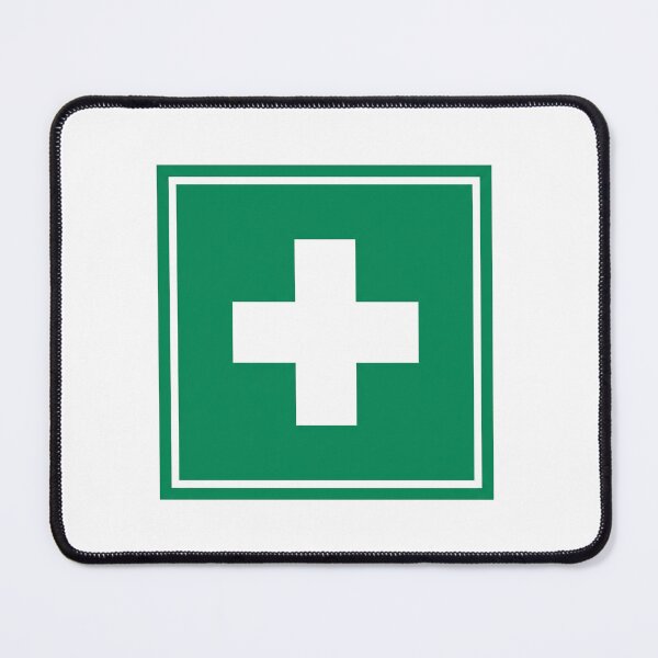 Item preview, HSE: First Aid Green Square Cross Symbol Safety Sign designed and sold by anuggra.