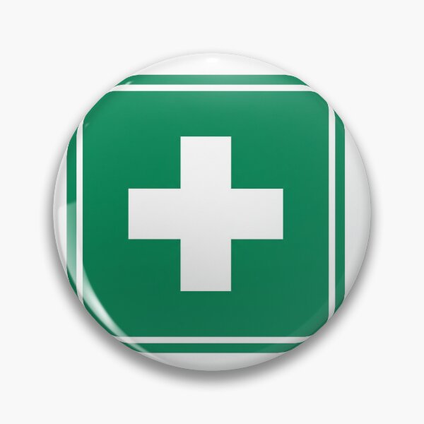 Item preview, HSE: First Aid Green Square Cross Symbol Safety Sign designed and sold by anuggra.
