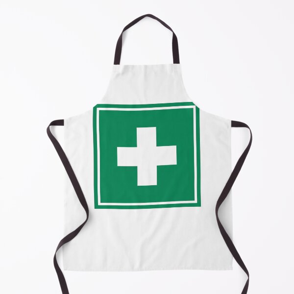 Item preview, HSE: First Aid Green Square Cross Symbol Safety Sign designed and sold by anuggra.