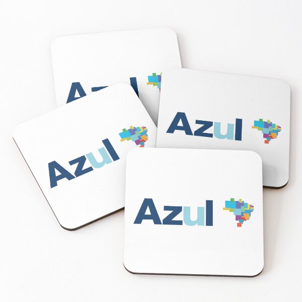 Item preview, Azul Brazilian Airlines Logo Navy Blue Text With Colorful Brazil Map Mosaic designed and sold by Clothingst.