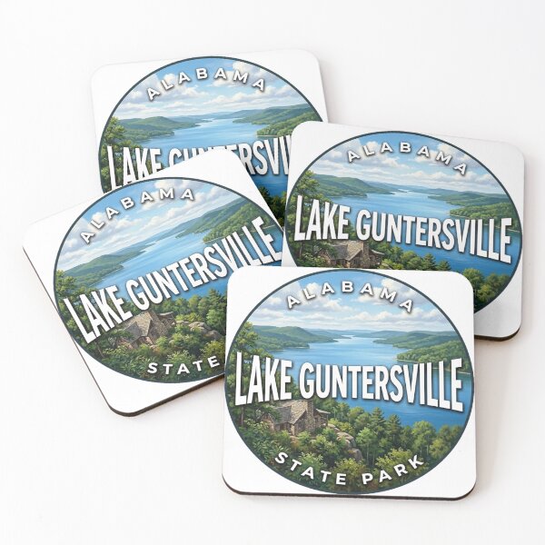 Item preview, Lake Guntersville State Park Alabama Summer Lake Round Badge Sticker designed and sold by DetourDgn.