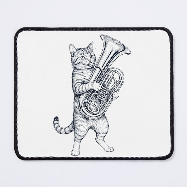 Item preview, Cat Playing Tuba Player Kitten Music Lover designed and sold by dian-rody-crest.