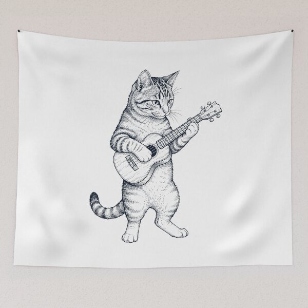 Item preview, Cat Playing Ukulele Player Kitten Music Lover designed and sold by dian-rody-crest.