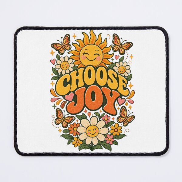 Item preview, Choose Joy – Vintage Happy Sunflower Butterfly Positive Vibes T-Shirt designed and sold by EssentialsWear.