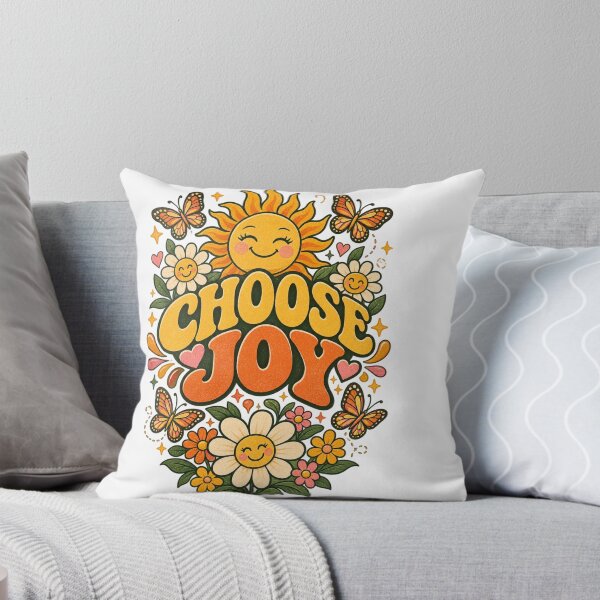 Item preview, Choose Joy – Vintage Happy Sunflower Butterfly Positive Vibes T-Shirt designed and sold by EssentialsWear.