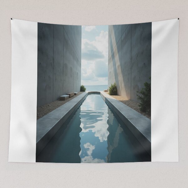 Item preview, Sunken Water Basin Creating Seamless Connection Between Sky and Reflection designed and sold by profustock.