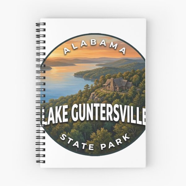 Item preview, Lake Guntersville State Park Alabama Golden Sunset Round Badge Sticker designed and sold by DetourDgn.