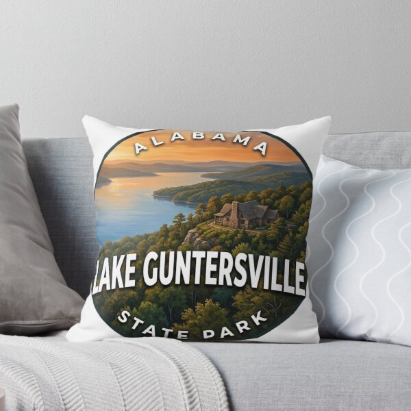 Item preview, Lake Guntersville State Park Alabama Golden Sunset Round Badge Sticker designed and sold by DetourDgn.