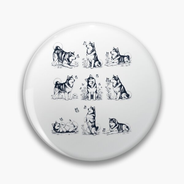 Item preview, Vintage Alaskan Malamute with Butterfly Flower Dog Lover designed and sold by dian-rody-crest.