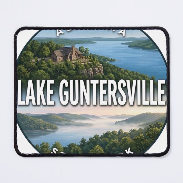 Item preview, Lake Guntersville State Park Alabama Misty Morning Round Badge Sticker designed and sold by DetourDgn.