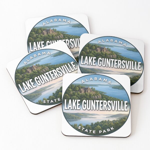 Item preview, Lake Guntersville State Park Alabama Misty Morning Round Badge Sticker designed and sold by DetourDgn.