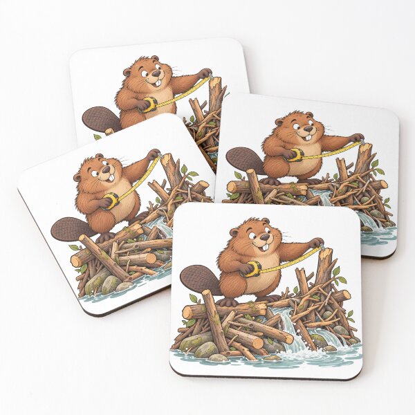 Item preview, Beaver measuring a crooked dam designed and sold by OddlyNatural.