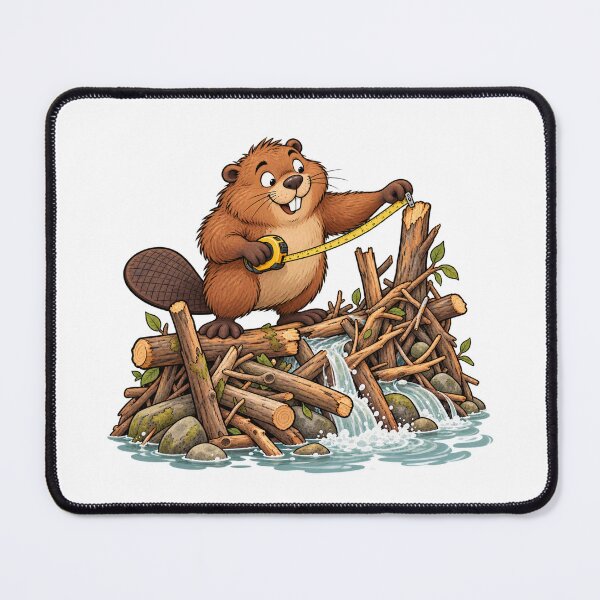 Item preview, Beaver measuring a crooked dam designed and sold by OddlyNatural.