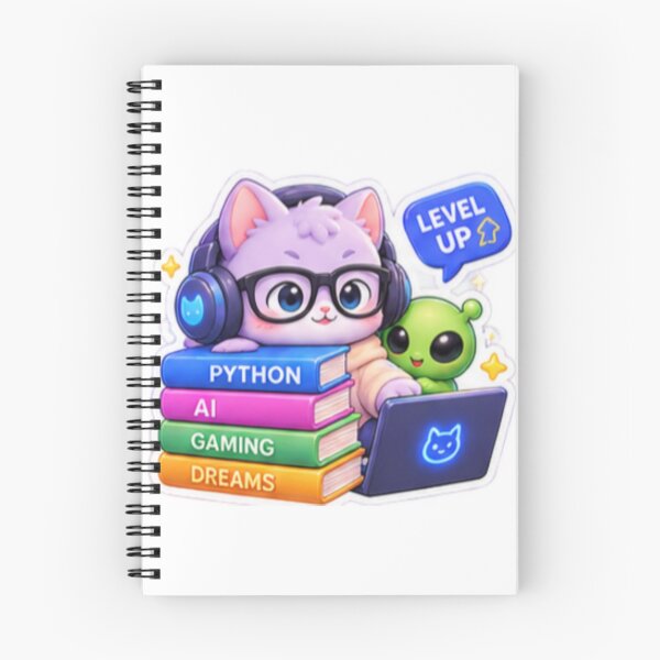 Item preview, Cute cat level up in programming designed and sold by Code&PlayCo..