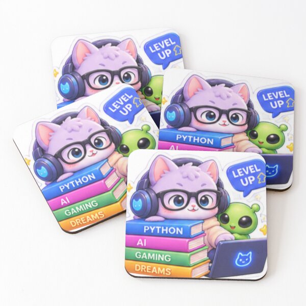 Item preview, Cute cat level up in programming designed and sold by Code&PlayCo..