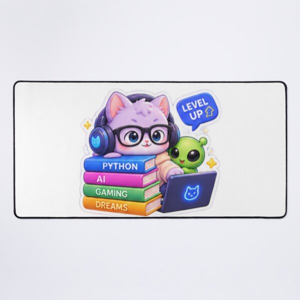 Item preview, Cute cat level up in programming designed and sold by Code&PlayCo..