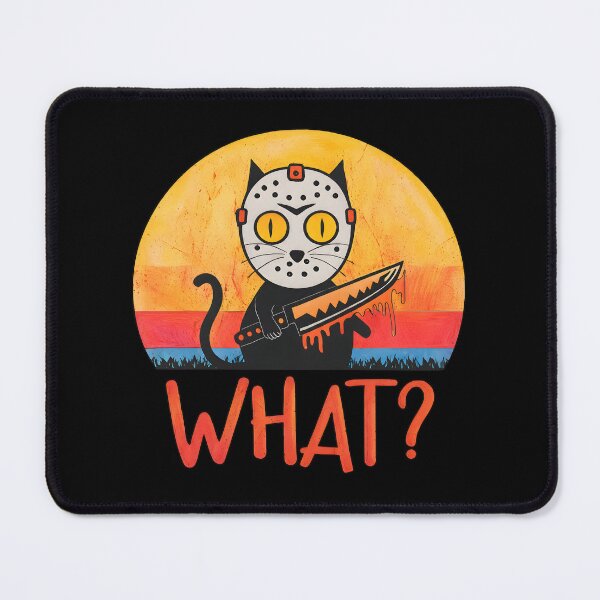 Item preview, Funny Cat Horror Mask Knife What Retro Sunset designed and sold by Dmo3HarkoArt.