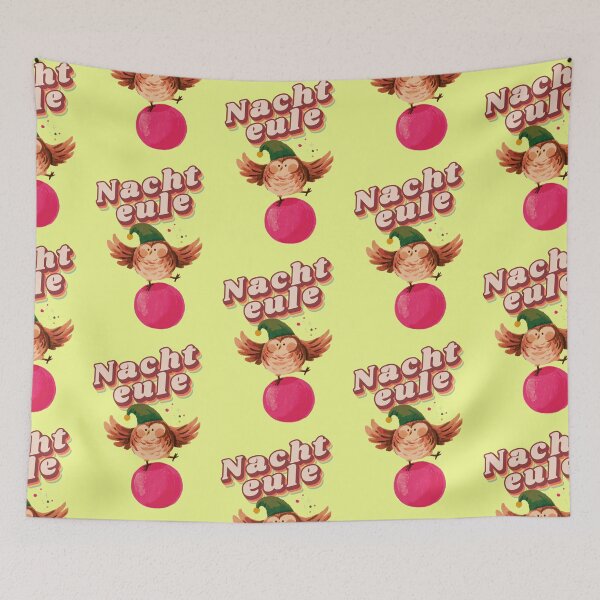 Item preview, funny night owl sleeping cap owl retro saying designed and sold by Mauswohn.