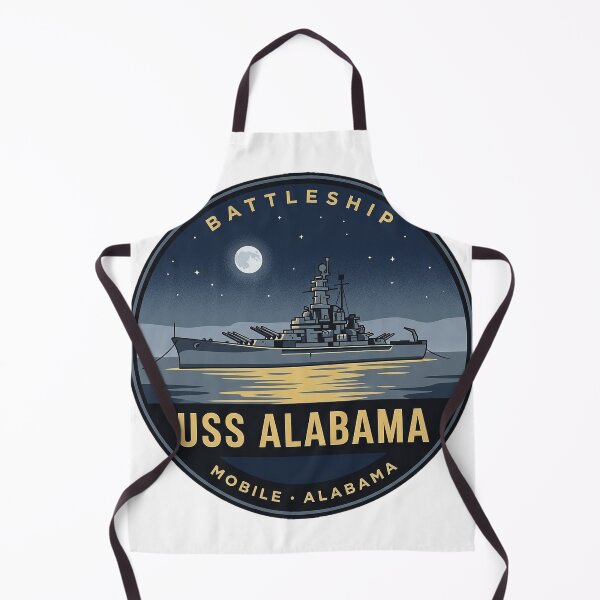 Item preview, USS Alabama Battleship Mobile Alabama Moonlit Bay Vintage Badge Sticker designed and sold by DetourDgn.