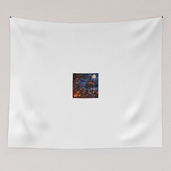 Item preview, Mysterious Halloween Castle – Bats & Full Moon designed and sold by NestDesigns01.