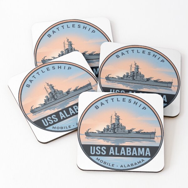 Item preview, USS Alabama Battleship Mobile Alabama Sunrise Vintage Badge Sticker designed and sold by DetourDgn.