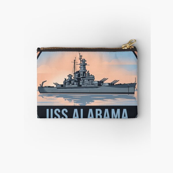 Item preview, USS Alabama Battleship Mobile Alabama Sunrise Vintage Badge Sticker designed and sold by DetourDgn.