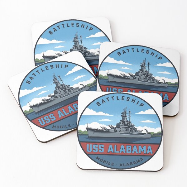 Item preview, USS Alabama Battleship Mobile Alabama Blue Water Vintage Badge Sticker designed and sold by DetourDgn.