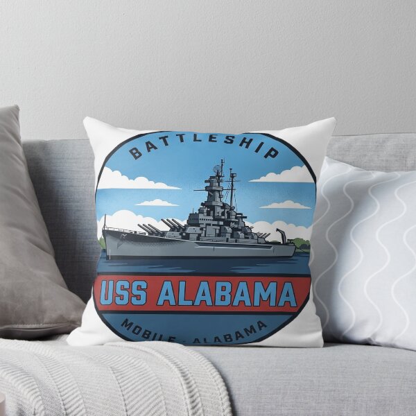 Item preview, USS Alabama Battleship Mobile Alabama Blue Water Vintage Badge Sticker designed and sold by DetourDgn.