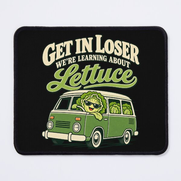 Item preview, Get In Loser We're Learning About Lettuce Funny Retro Van Gardening Road Trip designed and sold by GibasVisuals.