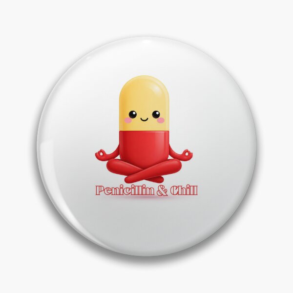 Item preview, Penicillin & Chill- Cute Meditating Pill Capsule  designed and sold by PharmAesthetic.