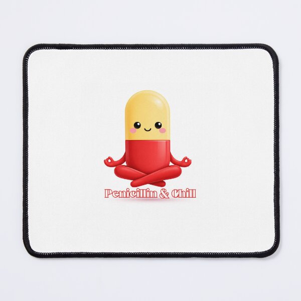 Item preview, Penicillin & Chill- Cute Meditating Pill Capsule designed and sold by PharmAesthetic.