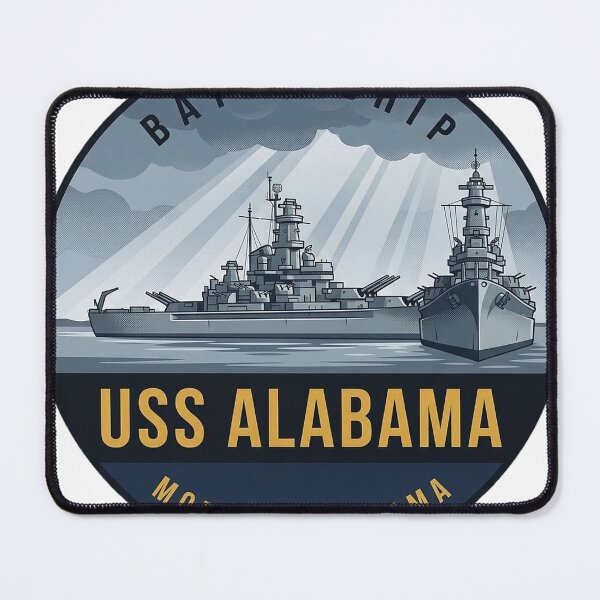 Item preview, USS Alabama Battleship Mobile Alabama Stormy Bow Vintage Badge Sticker designed and sold by DetourDgn.
