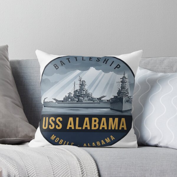 Artikelvorschau, USS Alabama Schlachtschiff Mobile Alabama Stormy Bow Vintage Abzeichen Aufkleber entworfen und verkauft von DetourDgn.