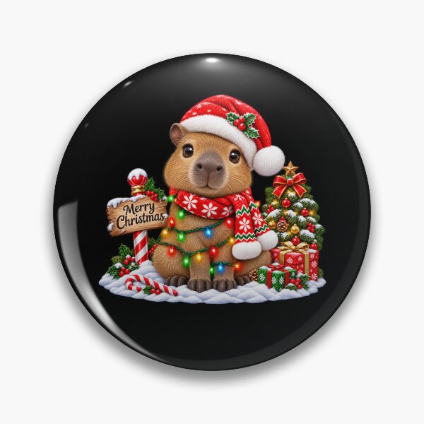 Item preview, Cute Capybara Christmas with Santa Hat designed and sold by Street-Beasts.