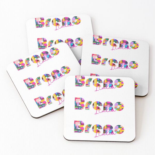 Item preview, Breno, Brescia, Italy, Italia, colorful typography design for travellers designed and sold by Wanderful-roads.