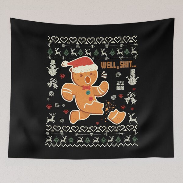 Item preview, Well Shit Gingerbread Man Broken Leg Ugly Christmas Sweater designed and sold by elongatedjazz.