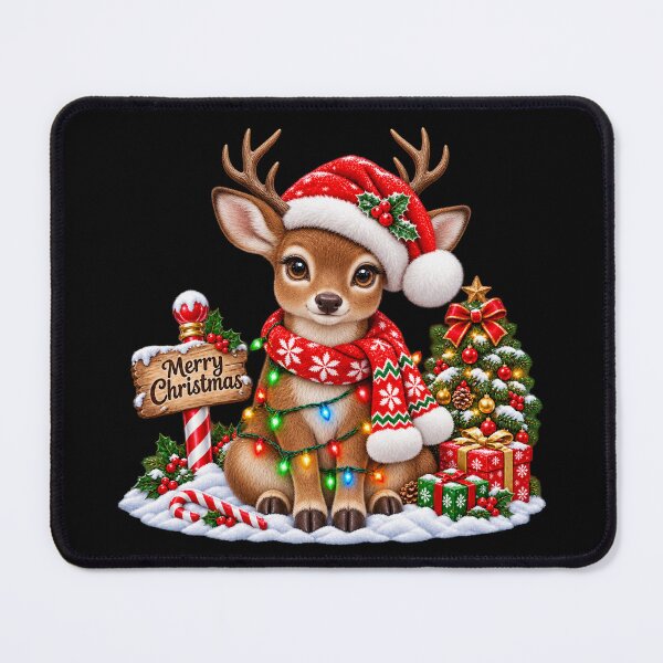 Item preview, Woodland Deer Dressed for Christmas designed and sold by Street-Beasts.