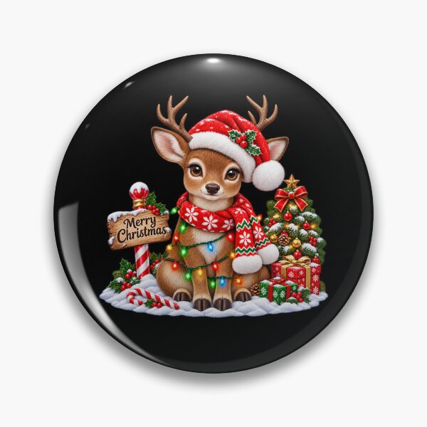 Item preview, Woodland Deer Dressed for Christmas designed and sold by Street-Beasts.