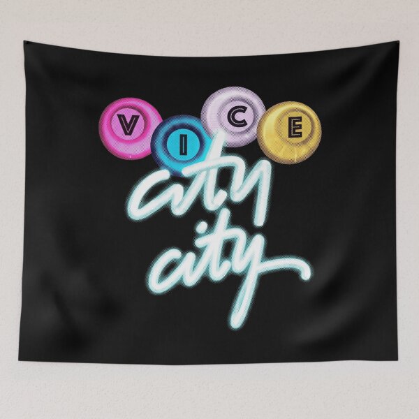 Item preview, Vice City Hotel Skyline Retro Gaming Graphic designed and sold by tanbaobu.