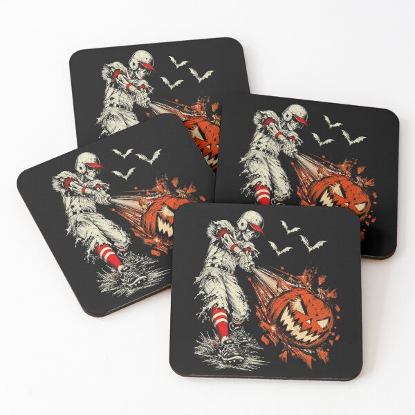 Item preview, Halloween Baseball Skeleton Batter Smashing Pumpkin Jack O Lantern designed and sold by Ortigzitoun.