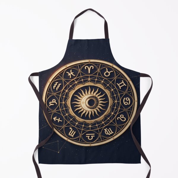 Item preview, Golden Zodiac Wheel Celestial Constellation Art designed and sold by JanjjaSoulInk.