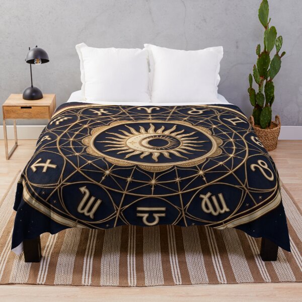 Item preview, Golden Zodiac Wheel Celestial Constellation Art designed and sold by JanjjaSoulInk.