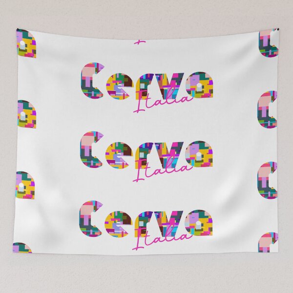 Item preview, Cerva, Catanzaro, Italy, Italia, colorful typography design for travellers designed and sold by Wanderful-roads.